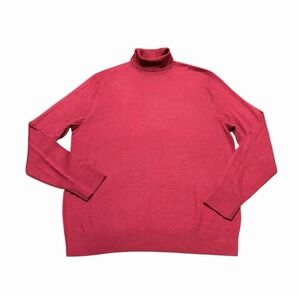 Banana Republic Sweater Mens L Dark Red Italian Merino Wool Baruffa Turtleneck